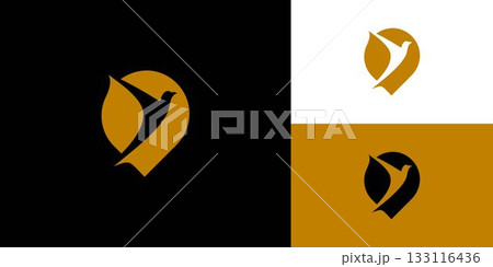 Modern and unique combination logo design of Pin and bird 133116436
