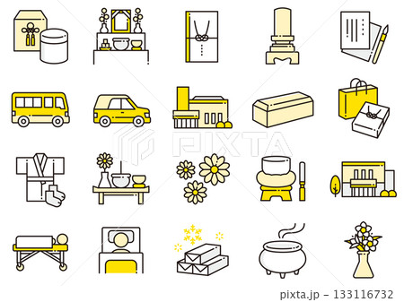 お葬式アイコン03 Funeral Icons お葬式アイコン03 Funeral Icons 133116732