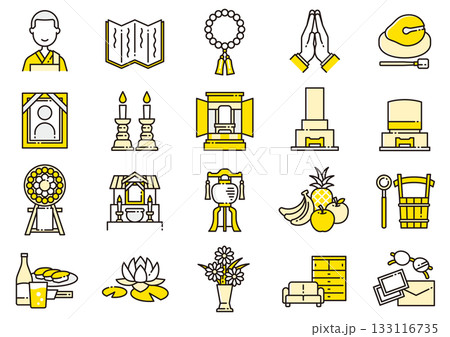 お葬式アイコン06　Funeral Icons 133116735