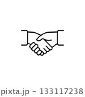 Handshake gesture vector icon. Hand gesture icon line style. perfect use for logo, presentation, website, and more. modern icon design outline style 133117238