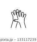 High five hand gesture vector icon. Hand gesture icon line style. perfect use for logo, presentation, website, and more. modern icon design outline style 133117239