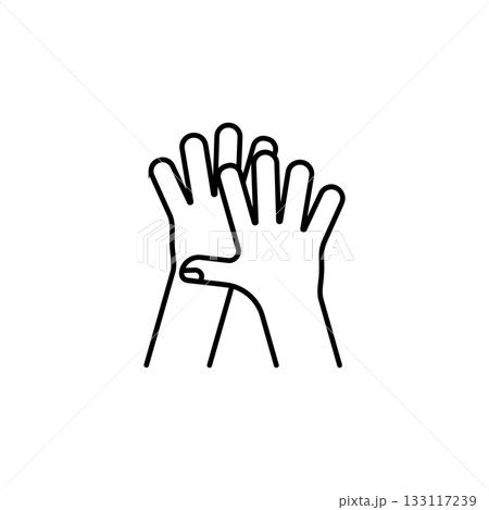 High five hand gesture vector icon. Hand gesture icon line style. perfect use for logo, presentation, website, and more. modern icon design outline style 133117239