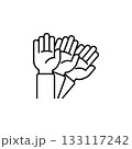 Move hand gesture vector icon. Hand gesture icon line style. perfect use for logo, presentation, website, and more. modern icon design outline style 133117242