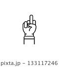 Middle finger hand vector icon. Hand gesture icon line style. perfect use for logo, presentation, website, and more. modern icon design outline style 133117246