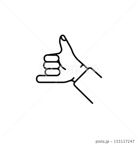 Call me hand gesture vector icon. Hand gesture icon line style. perfect use for logo, presentation, website, and more. modern icon design outline style 133117247