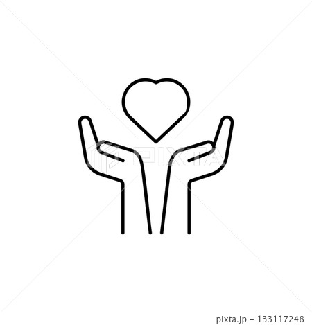 Care hand gesture vector icon. Hand gesture...のイラスト素材 [133117248] - PIXTA