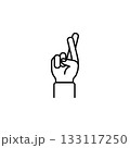 Cross finger hand gesture vector icon. Hand gesture icon line style. perfect use for logo, presentation, website, and more. modern icon design outline style 133117250