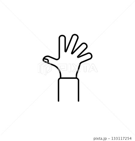 Five finger hand vector icon. Hand gesture icon line style. perfect use for logo, presentation, website, and more. modern icon design outline style Five finger hand vector icon. Hand gesture icon line style. perfect use for logo, presentation, website, and more. modern icon design outline style 133117254