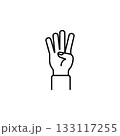 Four finger vector icon. Hand gesture icon line style. perfect use for logo, presentation, website, and more. modern icon design outline style 133117255