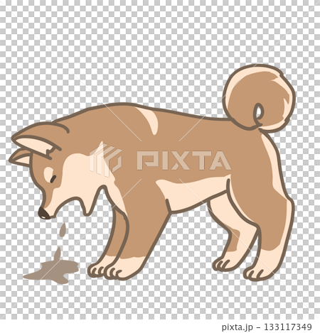 A simple illustration of a Shiba Inu vomiting A simple illustration of a Shiba Inu vomiting 133117349