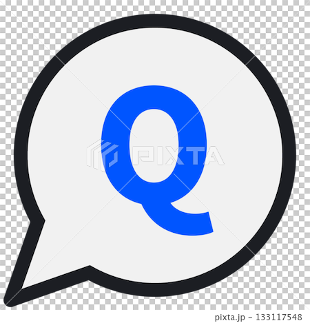 簡單的圓形對話框 Q（白色，對話框內部有顏色） 133117548