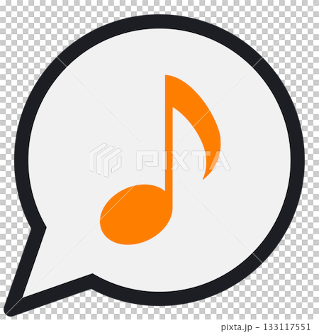 Simple round speech bubble with musical notes (white and colored speech bubbles) Simple round speech bubble with musical notes (white and colored speech bubbles) 133117551