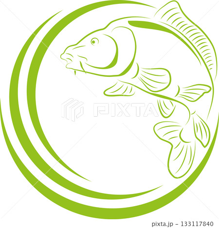 Carp, fish, logo, fishing sport, fisherman logo 133117840