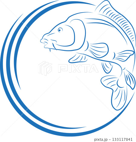 Carp, fish, logo, fishing sport, fisherman logo 133117841