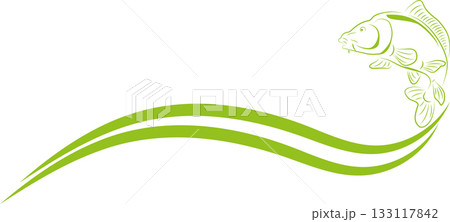 Carp, fish, logo, fishing sport, fisherman logo, background 133117842