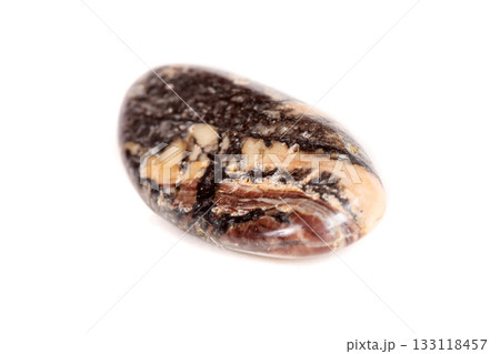 Macro mineral stone jasper on a white background 133118457