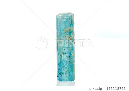 macro mineral stone aquamarine on a white background macro mineral stone aquamarine on a white background 133118721