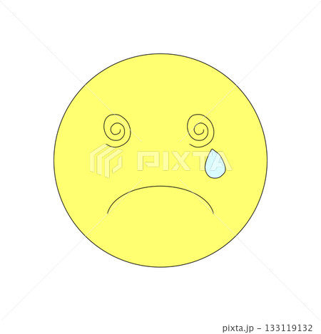 クラクラして泣く困惑の表情	 133119132