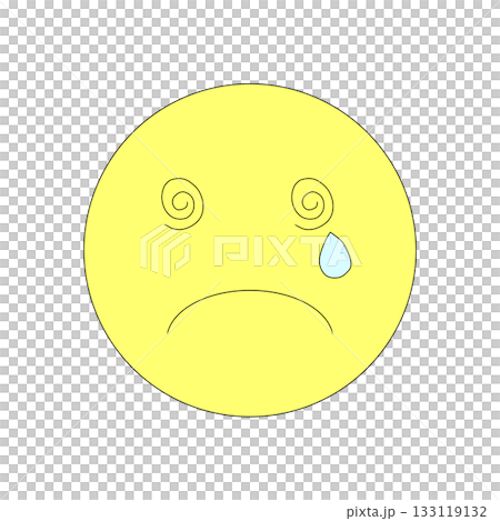 クラクラして泣く困惑の表情	 133119132