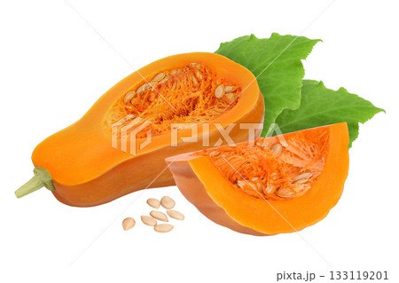 butternut squash piece isolated on white background with full depth of field butternut squash piece isolated on white background with full depth of field 133119201