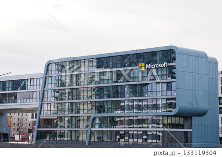 Modern building architecture of a technology company in an urban setting 133119304