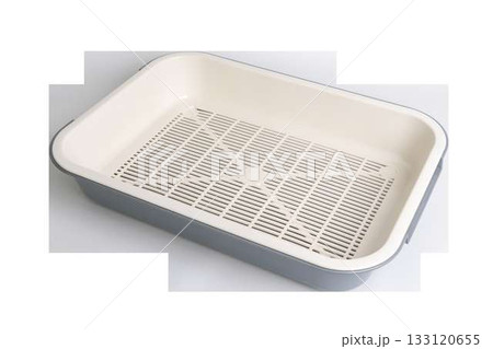Rectangular plastic cat litter box with white grid for easy cleaning and hygiene Rectangular plastic cat litter box with white grid for easy cleaning and hygiene 133120655