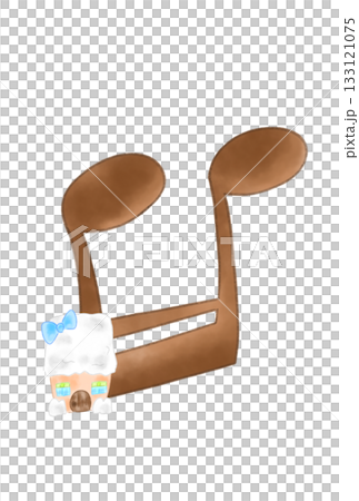 かわいい家の付いた音符 133121075