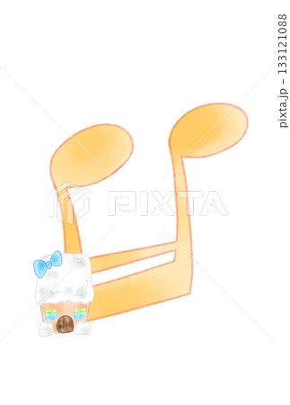 かわいい家の付いた音符 133121088