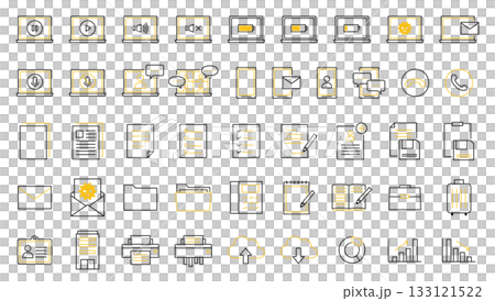 Business icon vector simple multiple PC smartphone business trip printer graph employee ID 133121522
