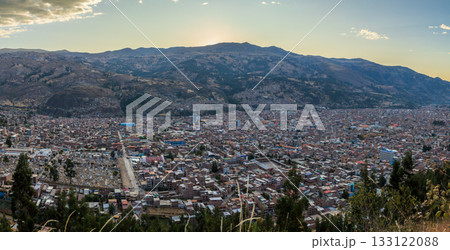 Aerial view of the town of Huaraz, Ancash. Aerial view of the town of Huaraz, Ancash. 133122088