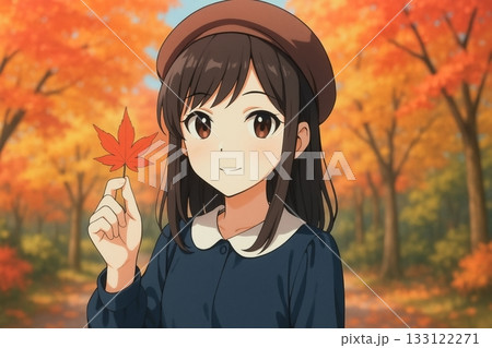 秋の光と紅葉の中で 133122271