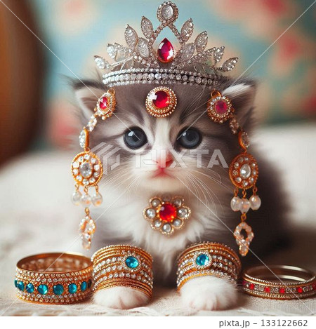ジュエリーでエキゾチックになったこにゃんこ ジュエリーでエキゾチックになったこにゃんこ 133122662