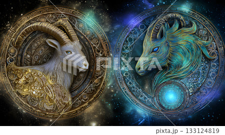ファンタジー的山羊座のイラスト ファンタジー的山羊座のイラスト 133124819