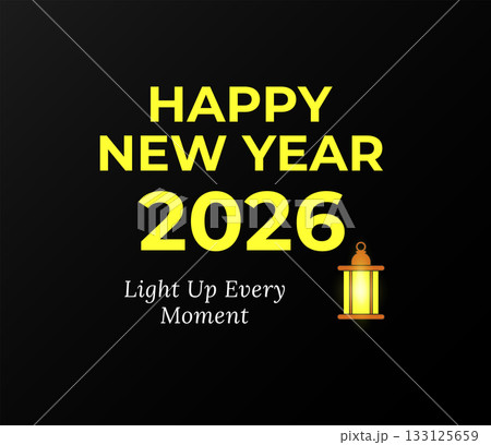 Happy New Year 2026 Lantern Glow Greeting 133125659