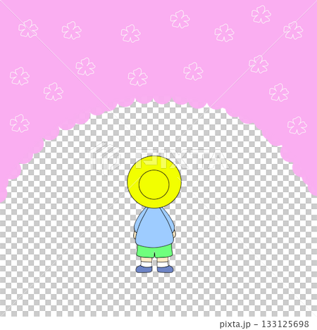 Infants and cherry blossoms 133125698