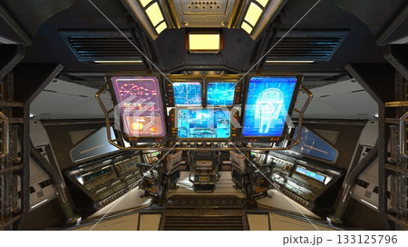 宇宙船内の風景 133125796
