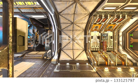 宇宙船内の風景 133125797