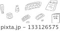 いろいろな薬のイラスト　線のみ 133126575