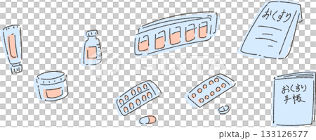 Illustrations of various medicines (color) Illustrations of various medicines (color) 133126577