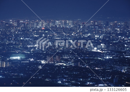 生駒山から見た、大阪市街夜景 133126605