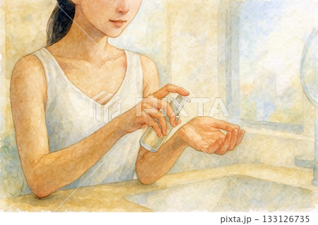 土曜の朝のスキンケア・クローズアップ 133126735