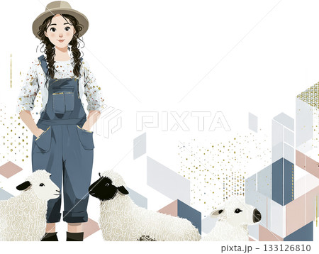 美優シリーズ:牧羊作業を説明する美優 美優シリーズ:牧羊作業を説明する美優 133126810