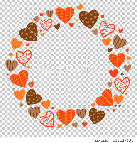 Cute round frame of hearts Cute round frame of hearts 133127536