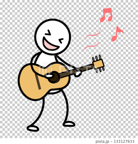 A person playing an acoustic guitar with great enthusiasm A person playing an acoustic guitar with great enthusiasm 133127633