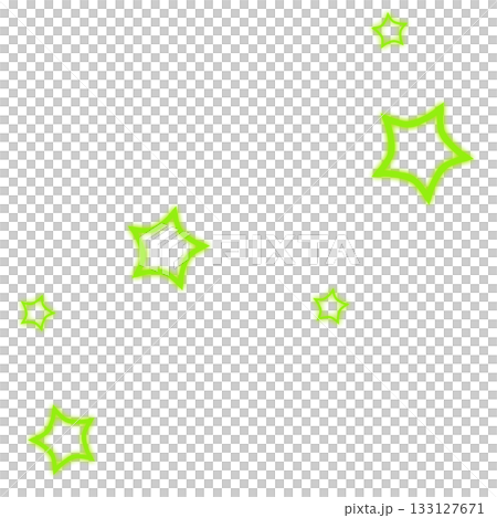 一幅簡單可愛的黃綠色閃亮星星插圖 133127671