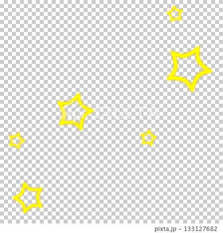 A simple and cute yellow sparkling star illustration 133127682