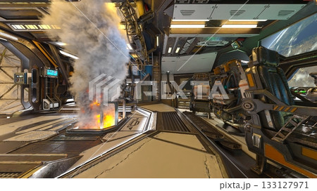 宇宙船内の風景 133127971