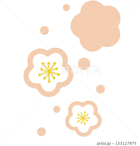 薄いオレンジ色の花のシンプルなイラスト 薄いオレンジ色の花のシンプルなイラスト 133127975