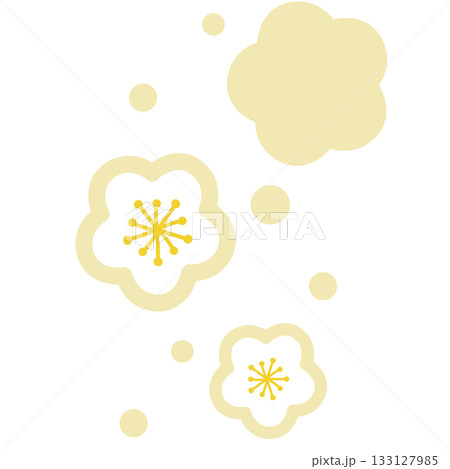 薄い黄色の花のシンプルなイラスト 133127985