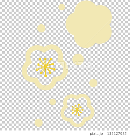 薄い黄色の花のシンプルなイラスト 133127985